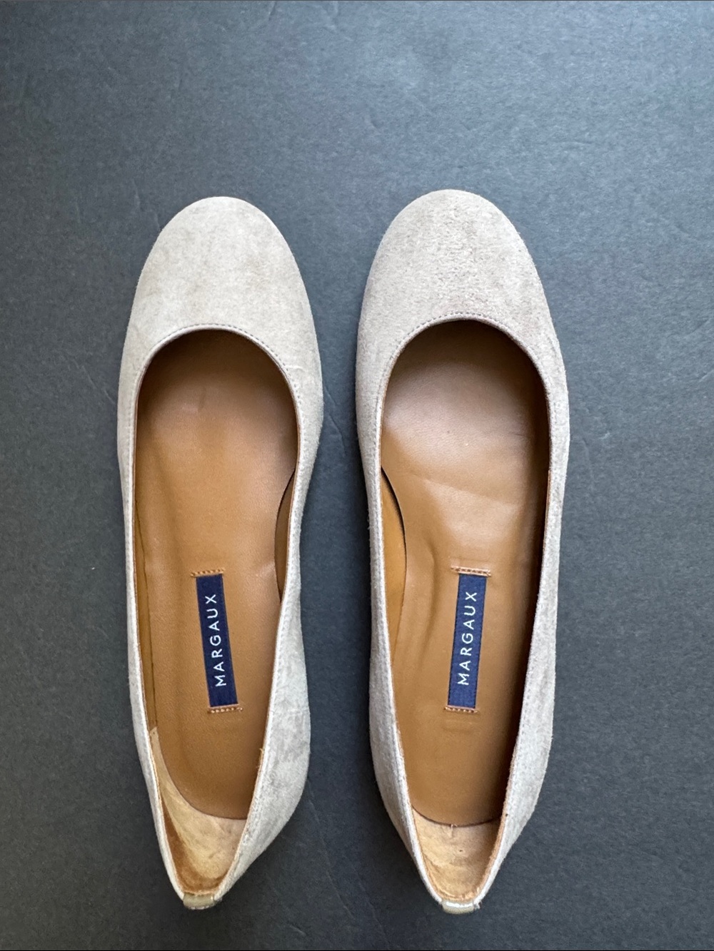 Margaux The Classic Suede Ballet Flats in Taupe Size 36